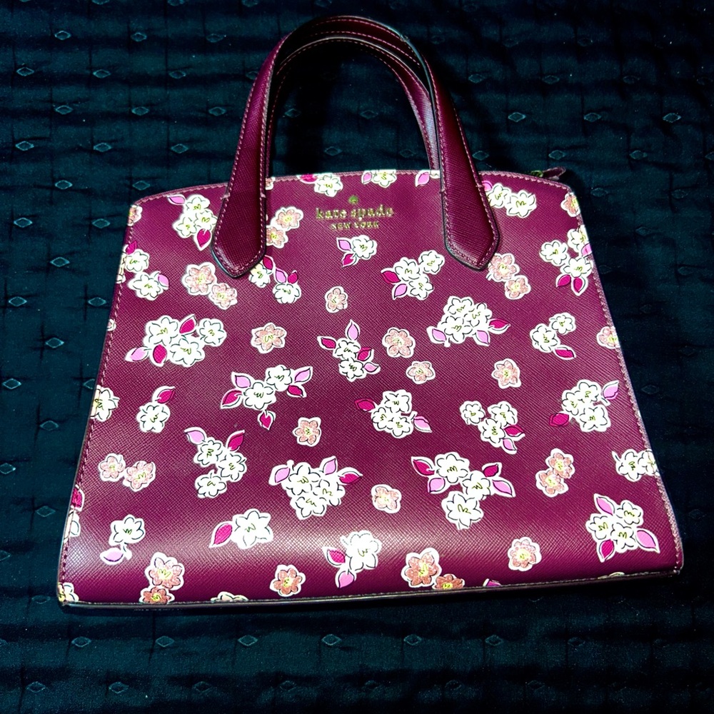 Kate Spade Burgundy Floral small Tote